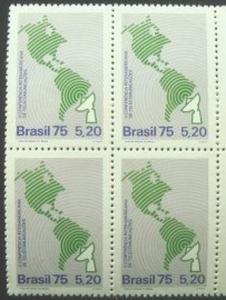 Quadra de selos postais  do Brasil de 1975 II CITEL