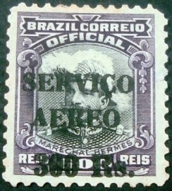 Selo postal do Brasil de 1927 Hermes da Fonseca 300/600 Réis  - A 6 N