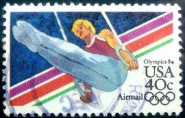 Selo postal dos Estados Unidos de 1983 Gymnastics Rings