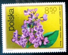 Selo postal da Polônia de 1972 Lilac