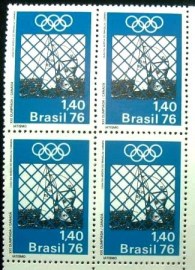 Quadra de selos postais do Brasil de 1976 Iatismo M