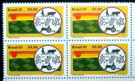 Quadra de selos postais do Brasil de 1981 Produtividade M