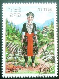 Selo postal do Laos de 1987 Mountain
