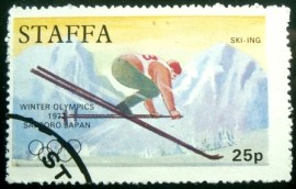 Selo postal de Staffa / Escócia de 1974 Ski-ing