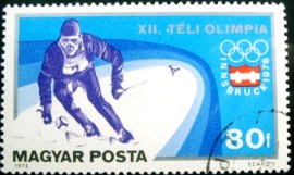 Selo postal da Hungria de 1975 12th Winter Olympic Games Innsbruck 1976 80f