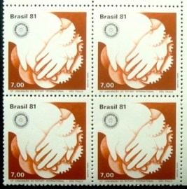 Quadra de selos do Brasil de 1981 Rotary