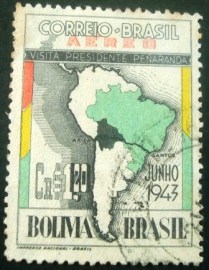 Selo postal AÉREO do Brasil de 1942 - A 47 U