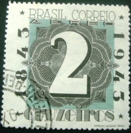 Selo postal AÉREO do Brasil de 1942 - A 49 U