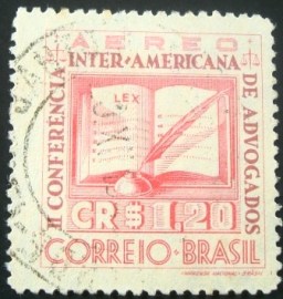 Selo postal do Brasil de 1943 Conferência Interamericana de Advogados