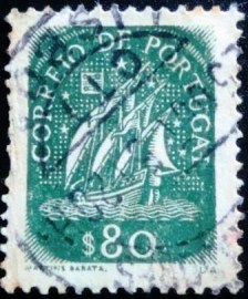 elo postal de Portugal de 1949 Caravel $80