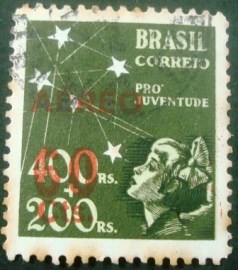 Selo postal AÉREO do Brasil de 1944 - A 54 U