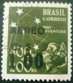 Selo postal AÉREO do Brasil de 1944 - A 55 U