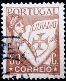 Selo postal de Portugal de 1931 Lusiadas 50c