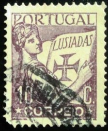 Selo postal de Portugal de 1931 Lusiadas 10c U