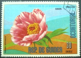 Selo postal da Guiné Equatorial de 1977 Paeonia officinalis