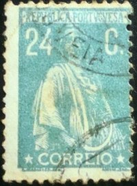 Selo postal de Portugal de 1921 Ceres 24c - 284 U