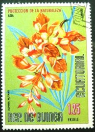 Selo postal da Guiné Equatorial de 1979 Alpinia nutans