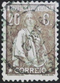 Selo postal de Portugal de 1920 Ceres 20c - 281 U