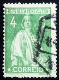 Selo postal de Portugal de 1918 Ceres 3½