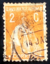 Selo postal de Portugal de 1917 Ceres 2c - 234 U