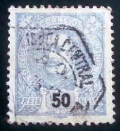 Selo postal de Portugal de 1905 King Carlos I 50rs - 119 U