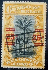 Selo postal do Congo Belga de 1921 Type 'Mols' 1910 (56) red overprint