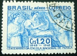Selo postal AÉREO do Brasil de 1948 - A 67 U