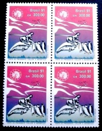 Quadra de selos postais do Brasil de 1991 Collor na Antártica