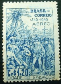 Selo postal AÉREO do Brasil de 1949 - A 72 M