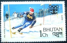 Selo postal do Buthão de 1976 Innsbruck Slalom