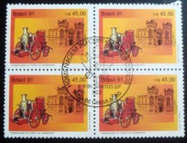Quadra de selos postais do Brasil de 1991 Corpo de Bombeiros SP