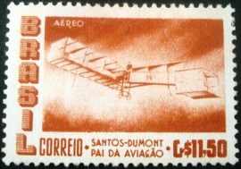 Selo postal aéreo do Brasil de 1956 14 Bis 11,50 - 84 N
