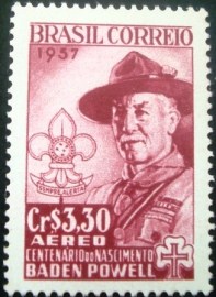 Selo postal Aéreo do Brasil de 1957 Baden Powell