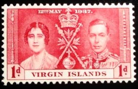 Selo postal das ilhas Virgens de 1937 King George VI and Queen Elizabeth 1