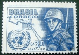 Selo postal AÉREO do Brasil de 1957 - A 86 U