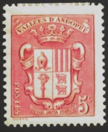 Selo postal da Andorra Francesa de 1936 Coat of Arms 5