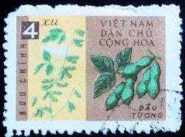 Selo postal do Vietnã de 1962 Haricot beans
