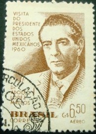 Selo postal do Brasil de 1960 Dr. Adolfo Mateos - A 90 M1D