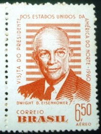 Selo postal do Brasil de 1960 Presidente Eisenhower