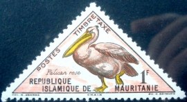 Selo postal da Mauritânia de 1963 Rosy Pelican
