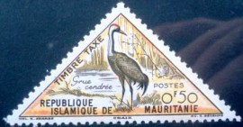 Selo postal da Mauritânia de 1963 Gray Crane