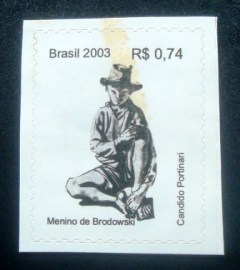Selo postal do Brasil de 2003 Menino de Brodowiski