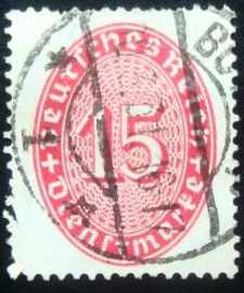 Selo postal da Alemanha de 1929 Value in an oval 15