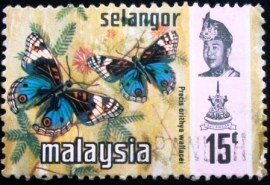 Selo postal da Malásia de 1976 Blue Pansy