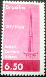 Selo postaldo Brasil de 1960 Torre de TV - A 95 N