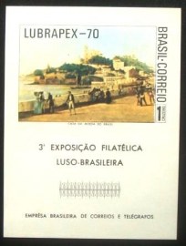 Bloco postal do Brasil de 1970 LUBRAPEX 70