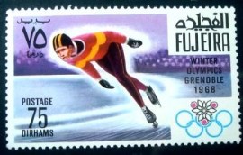 Selo postal de Fujeira de 1968 Skating
