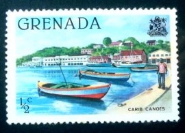 Selo postal de Grenada de 1980 Carib Canoes