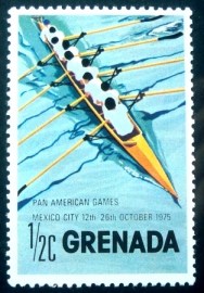 Selo postal de Grenada de 1975 Rowing eight