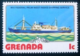 Selo postal de Granada de 1976 M.V. Federal Palm West